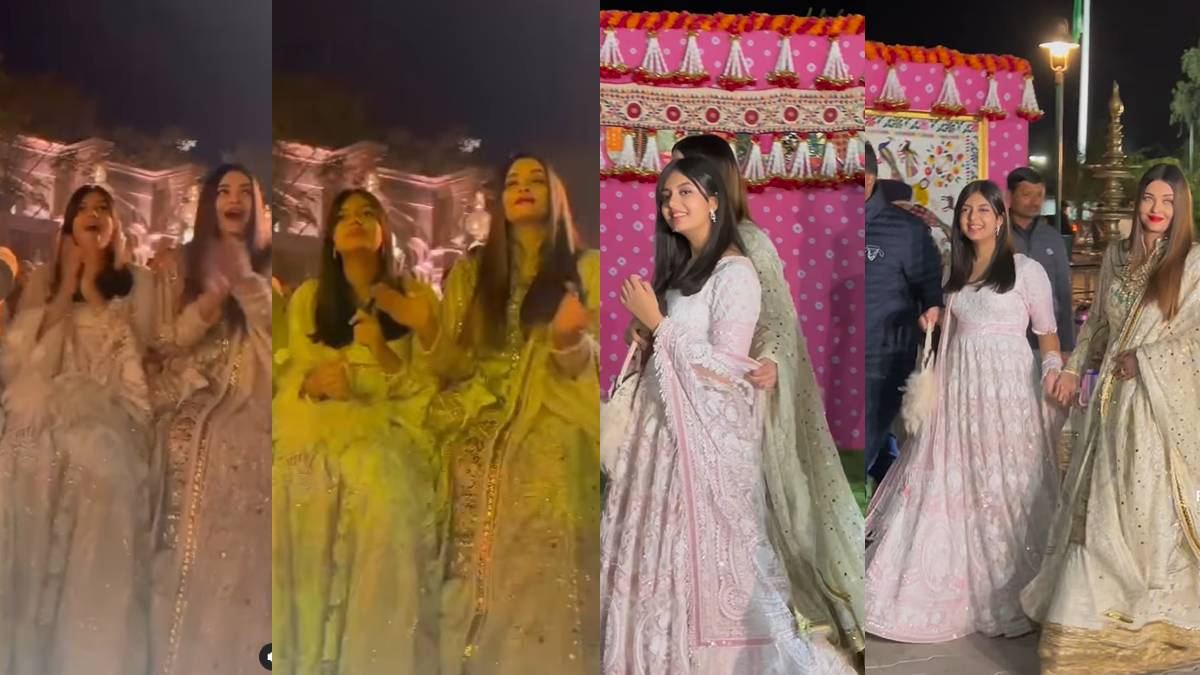 Aaradhya was seen dancing to 'Kajrare-Kajrare' at Anant Ambani's pre-wedding, watch video - India TV Hindi