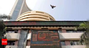 Closing bell: Sensex climbs 100 points, Nifty settles at 22,055 - Times of India