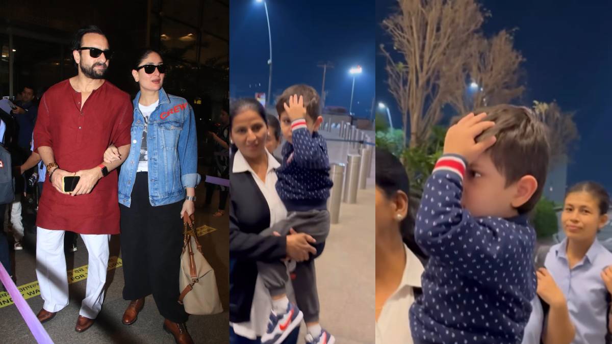 Kareena Kapoor's little son held his head as soon as he saw the paparazzi, you will laugh after seeing the action - India TV Hindi