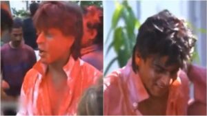 Old video of Shahrukh Khan drowning in a tank while playing Holi is going viral - India TV Hindi