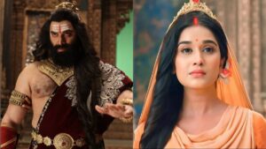 Hey what is this!  Sita wearing a crown in Ravana's palace, the scene from 'Shrimad Ramayana' gave shock - India TV Hindi